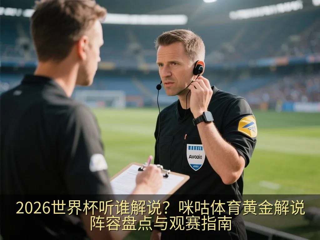 专业体育赛事直播演播室内的麦克风与导播设备